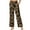 Leopard Print Brown Black, variant on SCRAWLGOD Leaf Print White Navy Blue Womens High Waist Casual Pants Drawstring Wide Leg Vacation Comfy Lounge Trousers Stylish Flowy Loose Fit Slacks with Side Pockets, S