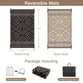 thumbnail image 4 of Lahome Black & Beige Moroccan Outdoor Rug 5x8 - Waterproof & Reversible Plastic Straw Patio Mat for Deck, Balcony, Porch, RV Camping Area, 4 of 9