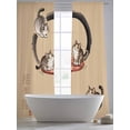 thumbnail image 5 of Sheer Curtains 96 Inches Long 2 Panels, Japanese Style Lucky Cat Rod Pocket Curtain Voile Draperies, Cute Kitty Light Filtering Window Treatment for Living Room Kitchen Bedroom, 5 of 8