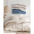 thumbnail image 3 of Blue Beige Wall Art for Living Room, Canvas Picture Wall Decor for Bathroom Bedroom, Modern Coastal Wave Abstract Art Painting Artwork for Office Kitchen Hallway Dining Room Home Decorations 12"x16", 3 of 8