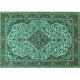 thumbnail image 1 of Ahgly Company Indoor Rectangle Medallion Turquoise Blue Traditional Area Rugs, 8' x 12', 1 of 4