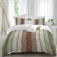 thumbnail image 2 of Sage Green Duvet Cover Set, Farmhouse Wood Grain Vintage Brown Striped Soft Duvet Cover California King Bedding Set 4 Pieces, 1 Quiltcover and 2 Pillowcases with Zipper, 1 Bed Sheet for All Seasons, 2 of 9