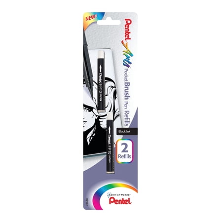 Pentel Pocket Brush Pen Refill, 2/Pkg.