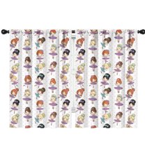 Blackout Kids Curtains,Ballet Dancer Princess Pattern Childrens Insulated Curtains Set Of 2,Bedroom Essentials,Toddler Room Decor 42"x63"