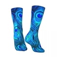 thumbnail image 4 of Peacock Feather Design Socks Blue Animal Vintage Stockings Female Breathable Outdoor Sport, 4 of 7