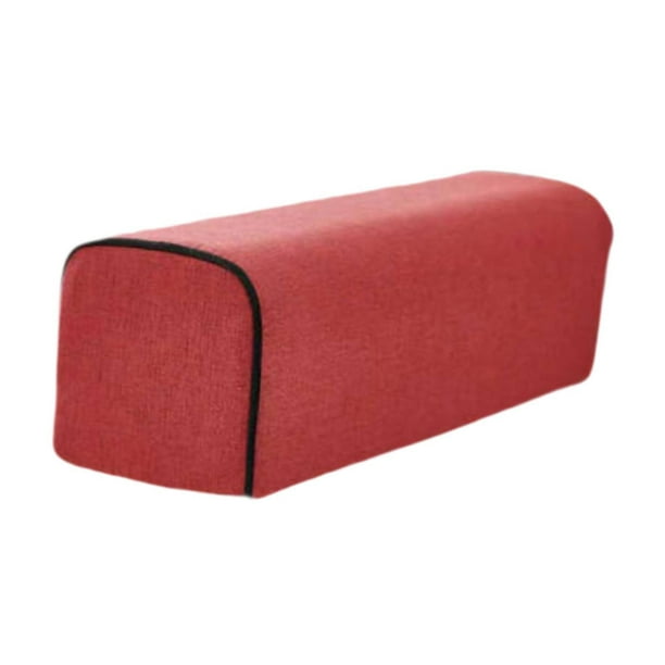 Almohada para reposabrazos de sofá, almohada de apoyo para brazos, cojín de reposabrazos de lino ligero, alto rojo