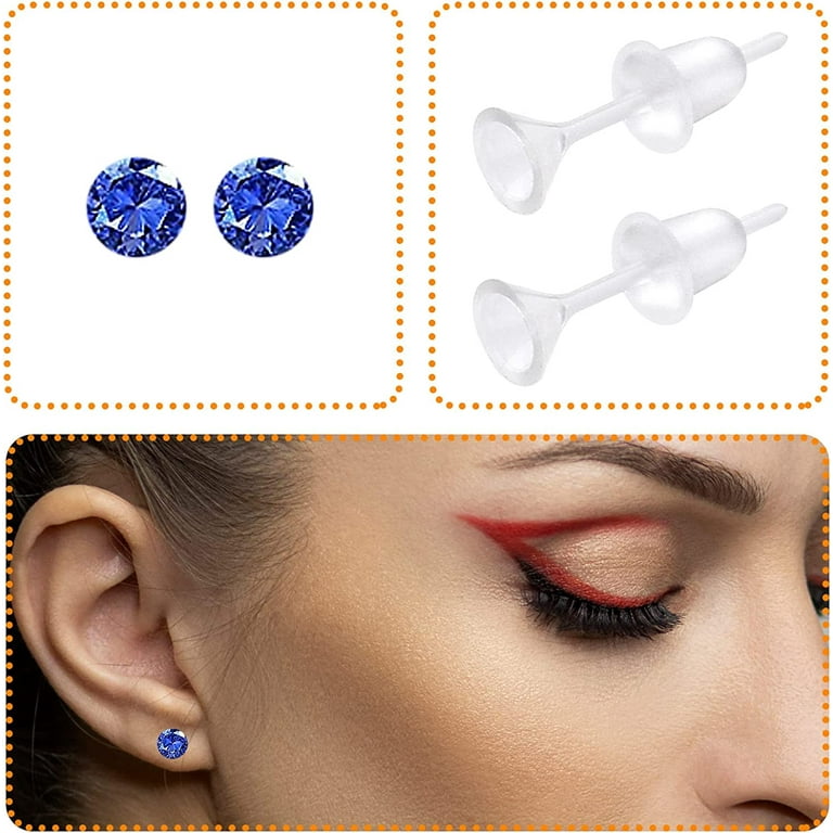 500PCS Silicone Earring Backs, Soft Earring Stoppers, Clear Earring Backs  (500pcs Flower)