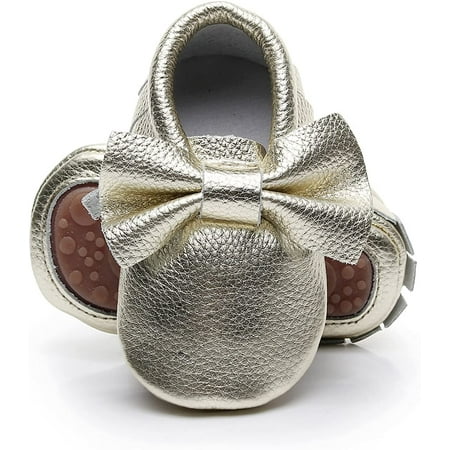 

Leather Baby Moccasins Hard Soled Tassel Crib Toddler Shoes for Boys and Girls