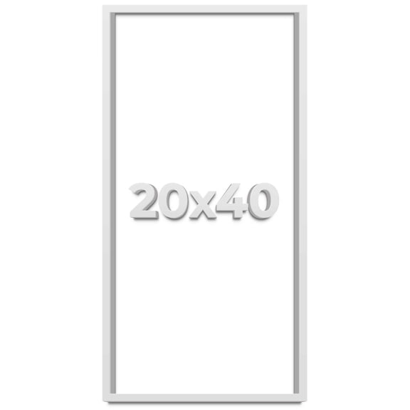 20x40 Shadow Box Frame White | 1 Inches Deep Real Wood Contemporary Shadowbox Display Frame | UV