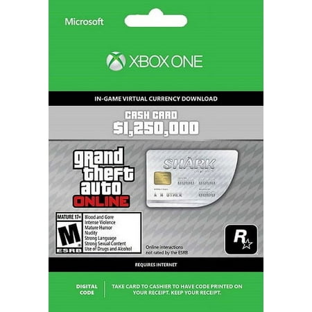 GTA Online Great White Shark Cash Xbox One Gift Card