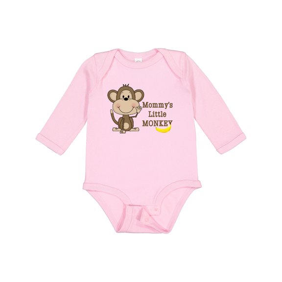Inktastic Mommy's Little Monkey Boys or Girls Long Sleeve Baby Bodysuit