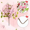 thumbnail image 7 of Valentines Day Decorations, Pink/Red Heart Shaped Berry Picks with Red Berries & Leaves, Artificial Berry Twig Flowers Stem Branches for Wedding Candlelight Dinner Anniversary, 1Pc(Pink,15.7x3"), 7 of 7