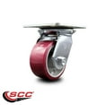 thumbnail image 2 of 4 Inch Heavy Duty Top Plate Poly on Aluminum Swivel Caster with Roller Bearing, 2 of 2