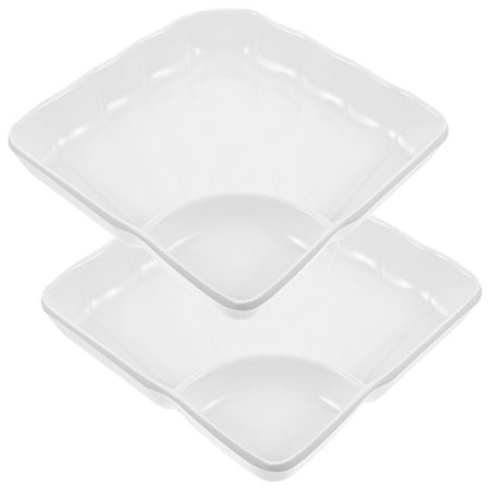 

2pcs Dumpling Plate with Sauce Compartment Food Serving Plate with Sauce Holder Serving Platter Tray