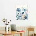 thumbnail image 3 of ARISTURING  Abstract Flower Painting Wall Art: Modern Blue Floral Transparent Watercolor Artwork Print on canvas for Bathroom Decor, 3 of 5