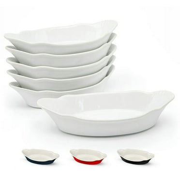 Kook 6-Pc Au Gratin Dish Set 18 Oz Ceramic Bakeware Lasagna Pan Kitchen Set