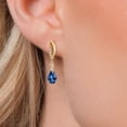 thumbnail image 3 of Gem Stone King 925 Silver and 10K Yellow Gold Neptune Mystic Topaz and Lab Grown Diamond Dangle Earrings for Women | 2.12 Cttw | Gemstone November Birthstone | Pear Shape 8X5MM, 3 of 6