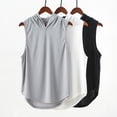 thumbnail image 4 of Men Hooded Vest Sport Basketball Gym Workout Quick Dry Loose Tank Tops Sportswear, 4 of 8