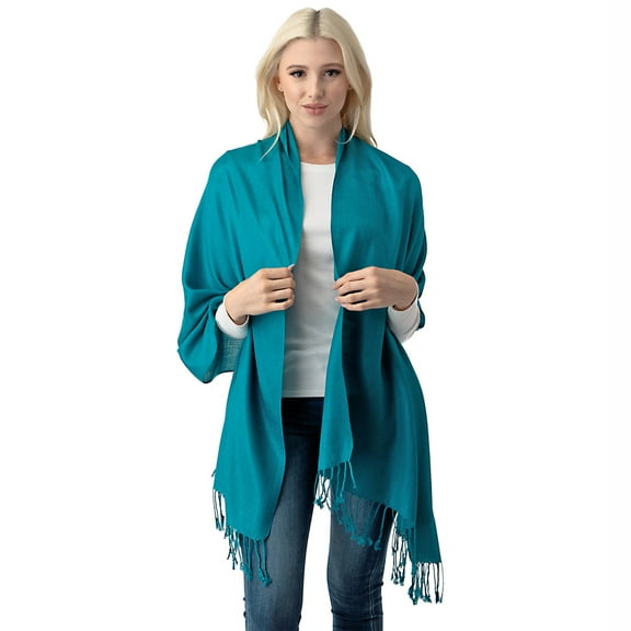 Teal Pashmina Scarf Shawl, Bridesmaid Shawl, Bridal Wrap, Wedding Shawl