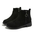 thumbnail image 5 of hopeusnice Women's Suede Ankle Boots Zipper Side Buckle Low Heel Booties Comfortable Block Heel Winter Warm Shoes Fashionable Footwear Black 36, 5 of 9