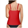 thumbnail image 6 of GEWSEY Women Tankini Top Only - High Neck Bathing Suit Tummy Control Swim Top 2025 Red, 2XL, 6 of 9