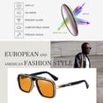 thumbnail image 3 of Gafas de sol de aviador cuadradas para mujer y hombre, gafas de sol de aviador retro, 3 of 5