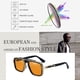 thumbnail image 3 of Gafas de sol de aviador cuadradas para mujer y hombre, gafas de sol de aviador retro, 3 of 5