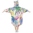 thumbnail image 2 of Wearable Blanket with Sleeves and Pocket Oversized Hooded Sweatshirt 3-14 YR Flamingos and Palm Trees M, 2 of 7