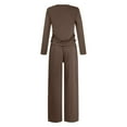 thumbnail image 4 of Women's Fall Two Piece Outfits Track Suits Long Sleeve Crop Tops Tee Shirts Wide Leg Pants Matching Sets Insulated Overalls Women Interview Pants Suits for Women Womens Pantsuit Women Gear Snowmobile, 4 of 4