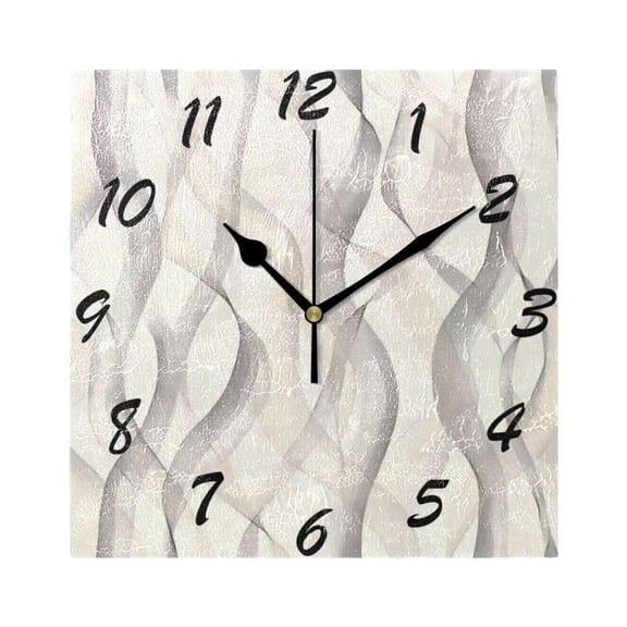 Square Wall Clock Silent Non-Ticking Battery Operated Retro 7.78" Clock for Bedroom Living Room Decor Pastel Thin Lines
