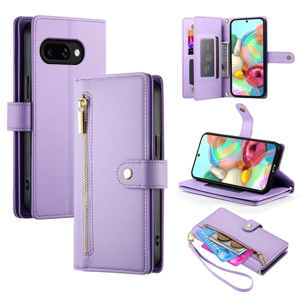 Funda de cartera GANGXUN para Google Pixel 9A - Diseño de cuero premium, 9 ranuras para tarjetas