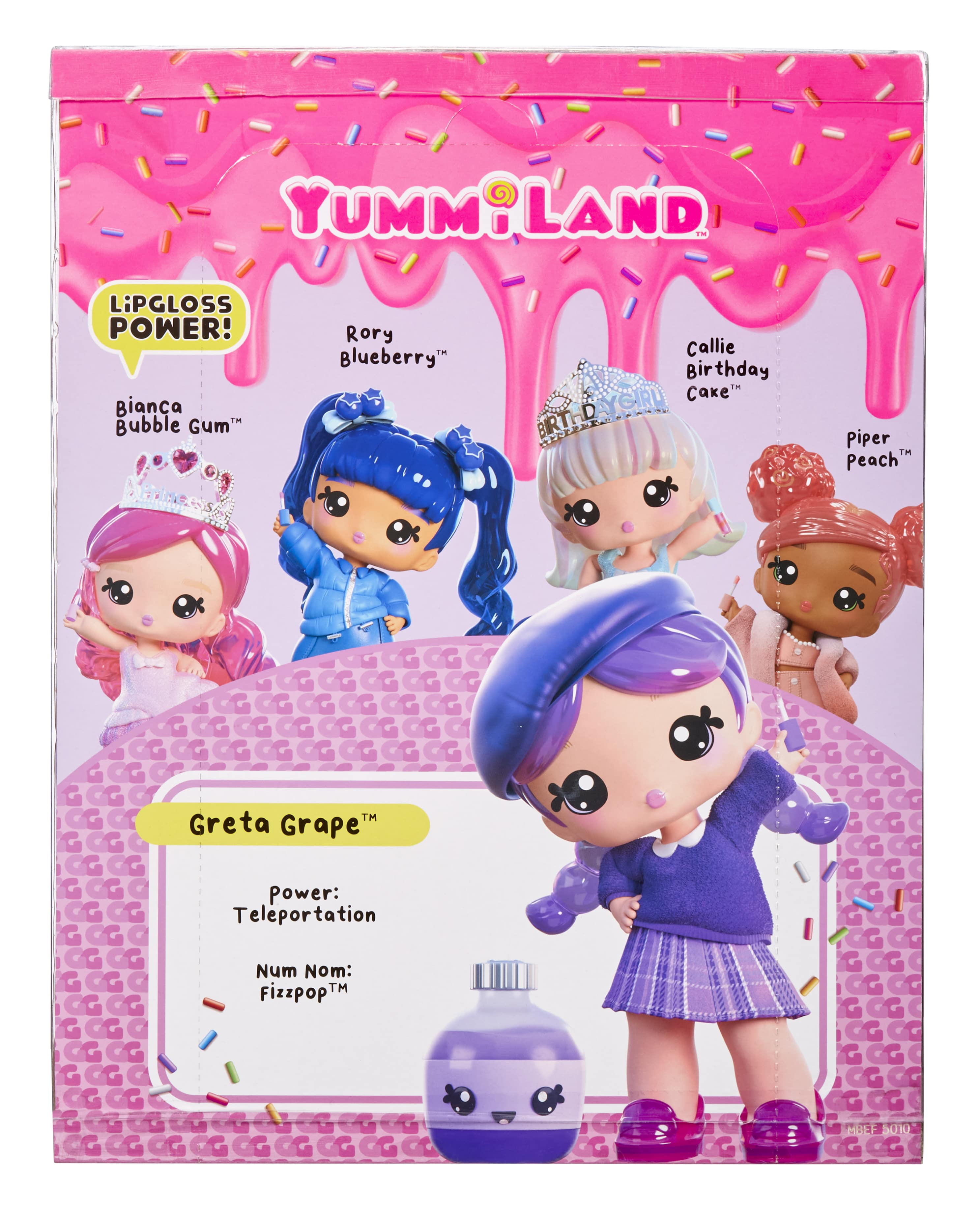 Yummiland Large Doll + Lipgloss Pet - Greta Grape, Ages 4+