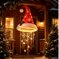 thumbnail image 5 of Lighted Santa Hat Hanging Chandelier, Pre Lit Christmas Santa Hat Decor with Warm LED Lights and Hanging Holiday Charms, Indoor Outdoor Covered Decor, 5 of 5