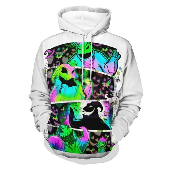 Oogie Boogie Hoodies for Men Women 3D Print Pullover Novelty Hooded Sweatshirt Hoodies with Big Pockets S