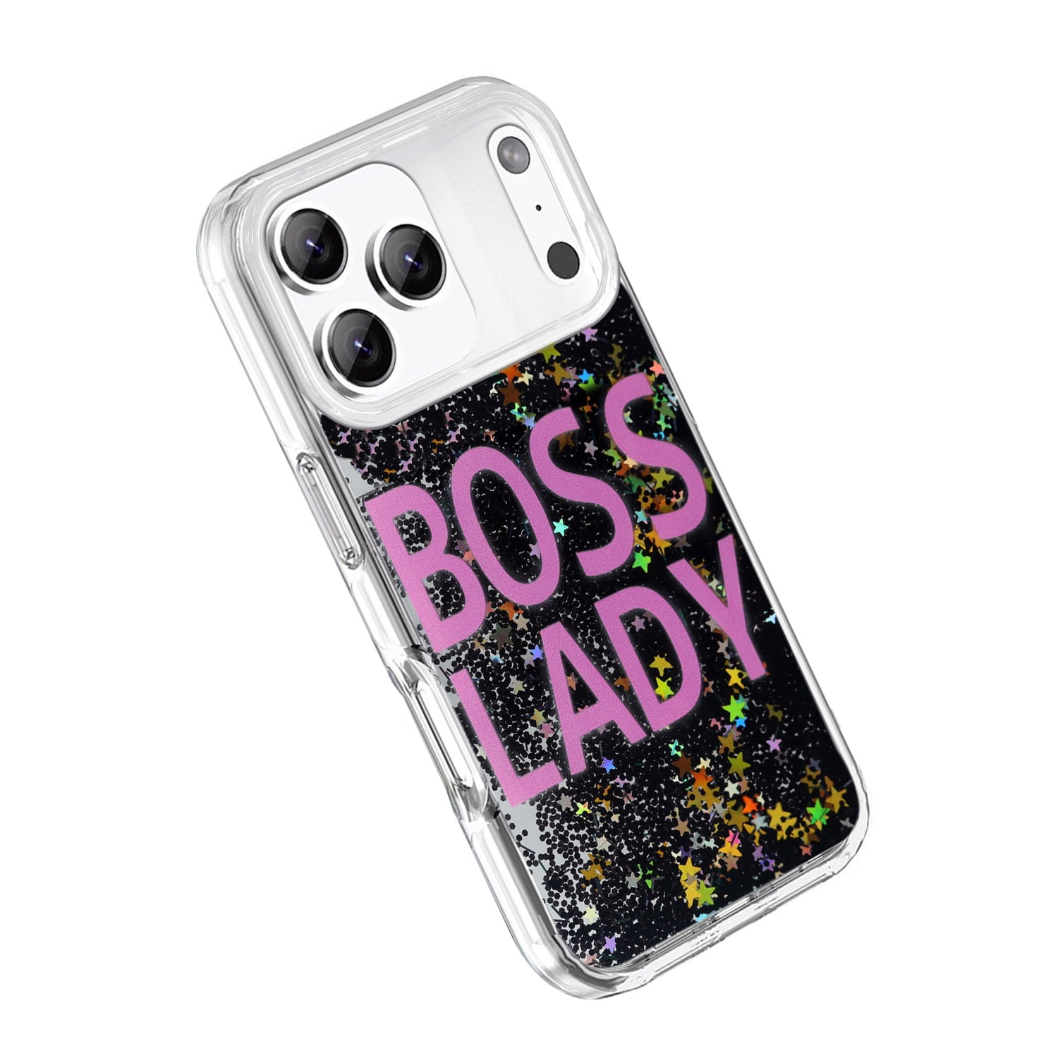 Liquid Quicksand Glitter Cover Case for iPhone 17 Pro Max - Black