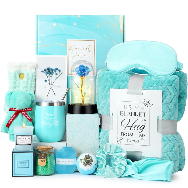 Cestas de regalo HangerSpace Relaxing Spa con manta y rosa
