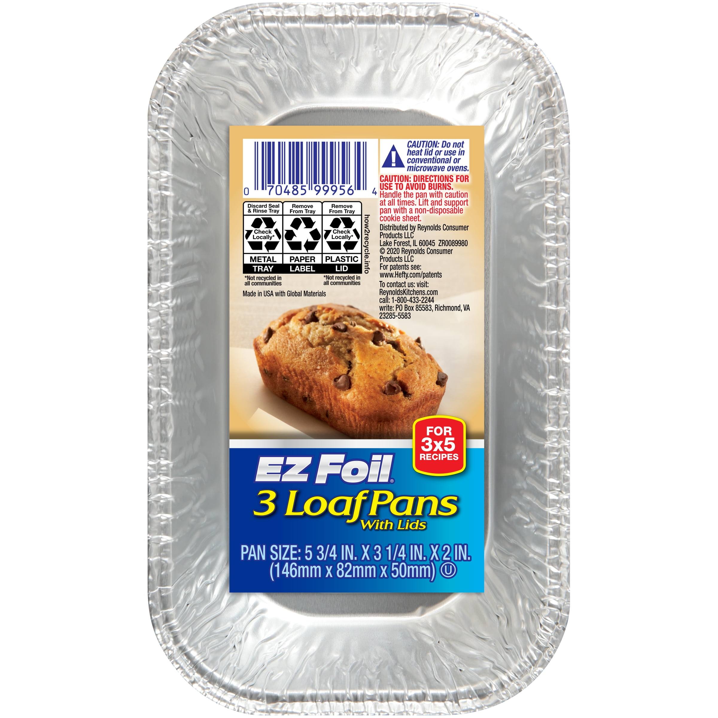 93835 Hefty EZ Foil Bake Mini Loaf Pan 5.75x3.25x2 12-5PKS/CS 