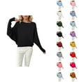 thumbnail image 1 of Chandails Surdimensionnés pour Femmes 2026 Mode Automne Hiver Manches Chauve-Souris Col Rond Tricot, 1 of 4