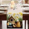 thumbnail image 3 of Table Runners 72 Inches Long Dress Scarves, Spring Farmhouse Kitchen/Dining Table Runner, Coffee Tablerunners, Farmhouse Birds Cages Eggs Botanical Flowers 18x72 Inch, 3 of 9