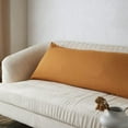 thumbnail image 5 of Simple&Opulence Body Pillow Cover 20" x 54",100% Pure Linen, Ultra Soft and Breatherable, Body Pillowcase with Envelope Closure for Adults (Rust), 5 of 6