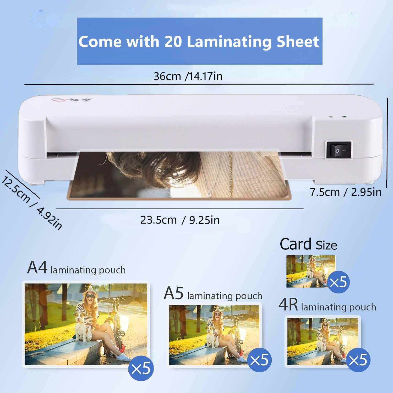 Swfoer 9" A4 Laminator with Hot & Cold Modes, Trimmer & Corner Rounder photo 3