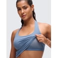thumbnail image 3 of CRZ YOGA Butterluxe Halter Padded Longline Sports Bras For Women Open Back Crop Tops Workout Gym, 3 of 6