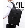 thumbnail image 3 of Mochila para computadora portátil con puerto de carga USB en un diseño delgado e impermeable para computadora portátil de 15,6 pulgadas (NEGRO) ER, 3 of 3