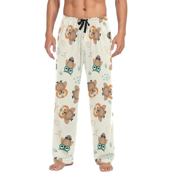 GZHJMY Owl Pajama Pants for Men, Lounge Pants Lightweight Men Pajama Bottoms with Drawstring Pockets, Christmas New Year Birthday Gifts, Small