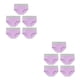 thumbnail image 1 of Qarigey 5 piezas de ropa interior de mujer de cintura alta Bragas de algodón Calzoncillos de cintura elástica Púrpura L 2Conjunto, 1 of 6
