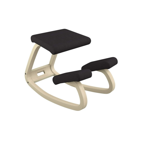 Varier Variable Balans The Original Ergonomic Kneeling Chair for Home Office (Black Revive Fabric with Natural Ash Base)