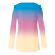 thumbnail image 5 of Mujeres Casual Gradiente Impreso Manga Larga Cuello Redondo Botones Irregular Pullover Blusa Tops Fridja fjkfkj1794, 5 of 5