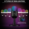 thumbnail image 6 of Zealsound Gaming Condenser Microphone with RGB Lights, Studio USB Mic for PC, Mac, iPhone, Plug & Play, Mute & Gain Control, Monitoring for Streaming, Podcasting, TikTok, YouTube, 6 of 8