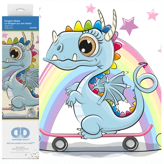 Diamond Dotz Dragon Skate Diamond Painting Kits for Adults - Diamond Art Kits a Relaxing Creative Craft Kit with Dotz Gems i10x9