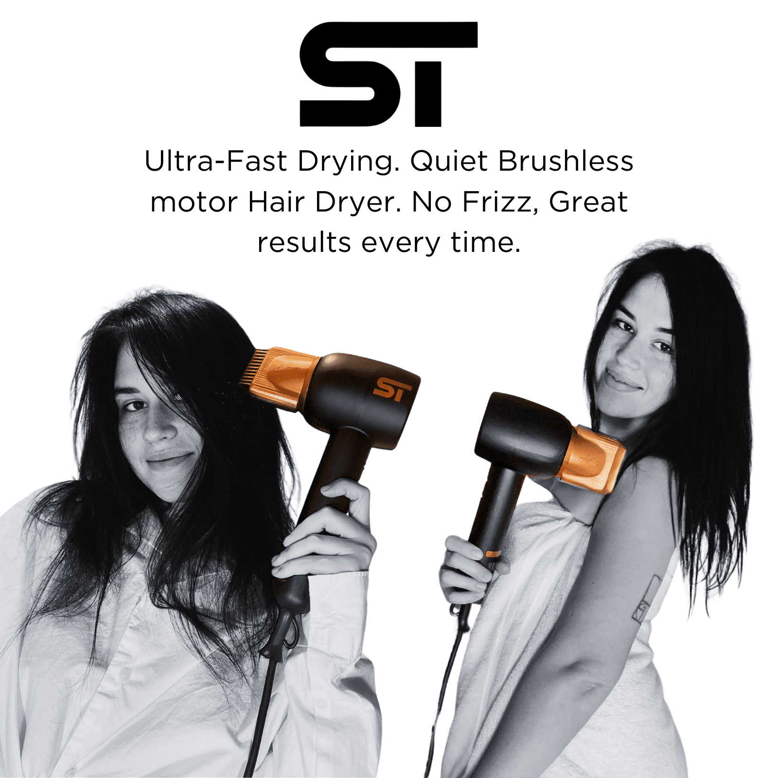 Supreme Trimmer Hair Dryer Negative Ion 110,000 RPM | Fast Drying & Low Noise Blow Dryer 1400W Brushless Motor | Magnetic Attachments, 3 Heat & 3 Speed Settings + Cool Shot | SHD347